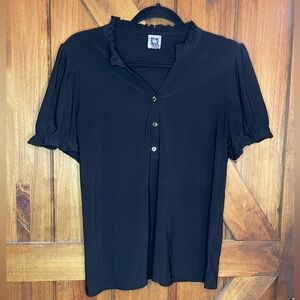 Anne Klein Ruffle Neck Puff‎ Sleeve Top